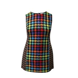 Alice and Olivia Multicolored Herringbone Mini Dress